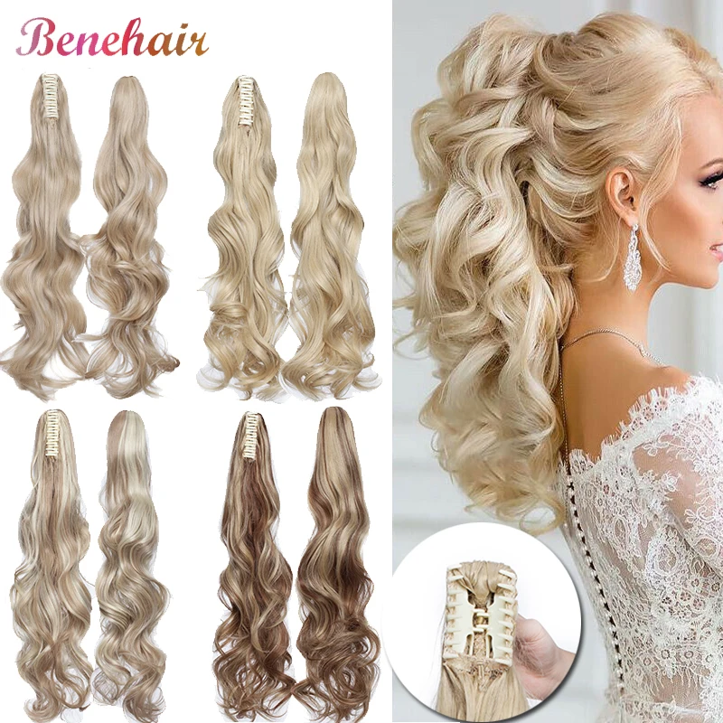 BENEHAIR Synthetic Fake Hair Ponytail Long Wavy Claw On Ponytail Clip In Hair - £8.65 GBP+