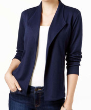 Style &amp; Co Womens Petite Draped Blazer Size Petite/Small Color Blue - £37.97 GBP
