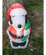 Vintage Santas Best SNOOPY Peanuts Santa Suit Blow Mold Christmas 30in x... - $188.09