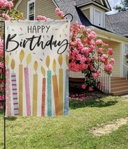 Happy Birthday - Lighted Candles ~ Double Sided - Garden Flag ~ 12&quot; x 18... - £10.21 GBP
