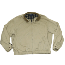 Vintage 90s Polo Ralph Lauren Golf Jacket Plaid Lined Khaki Twill Mens XL - $48.95