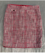 Kenar Career Skirt Women Size 8 Pink Tweed Pencil Lined Wool Blend Glen ... - $11.73