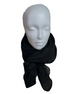 Scarf Shawl Neck Warmer 56x52 inch Extra Large Head Cover Black Sheer - $16.01