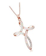 WINNICACA Rose Gold Cross Necklaces for Women 925 Sterling Silver Celtic... - $202.99 CAD