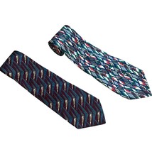 Vintage Robert Talbott Studio Red Blue Geometric 100% Silk Tie 2 Necktie... - $32.47 CAD