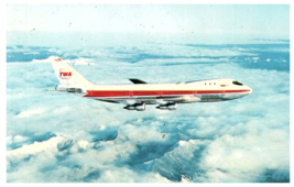 TWA Trans World Airlines in Flight Airplane Postcard - $9.89