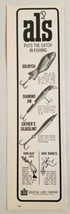 1969 Print Ad Diamond Jim,Goldfish,Ertner&#39;s,Fishing Lures Al&#39;s Indian Or... - $11.68