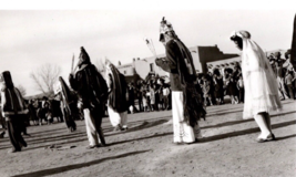1940&#39;s Christmas Parade Santa Fe Indians Native Americans Dance BW Photo - £13.59 GBP