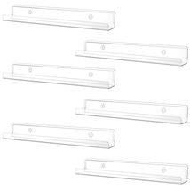 Floating Shelves For Vinyl Record, 6 Pack 12&quot; Clear Acrylic Wall Shelf Room Deco - £23.59 GBP