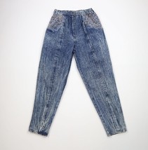 Vintage 80s 90s Streetwear Womens Small Rainbow Acid Wash High Waist Den... - $64.30