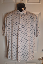 Turtleson Men&#39;s White Blue Floral Short Sleeve Polo Golf Shirt Size Large - £29.60 GBP