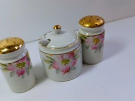 Noritake Azalea Condiment Salt Pepper Jam Jar Spoon Mustard Demitasse Sugar - $21.78