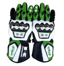 New Kawasaki Motorcycle Motorbike Motogp Racing Leather Gloves - £54.03 GBP+