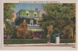 Winchester, VA, Birthplace of Admiral Richard E. Byrd, Vintage Postcard A3 - £3.55 GBP