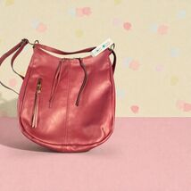 Time &amp; Tru Claire Burgundy Hobo Bag Convertible Crossbody NWT Gold - $28.94