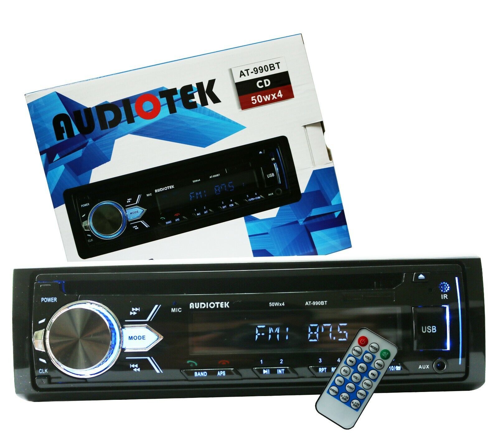 Primary image for Audiotek IN-DASH CAR RECEIVER/RADIO/CD/MP3/AM/USB/AUX PLAYER A2DP BLUETOOTH