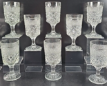 10 Anchor Hocking Wexford Water Goblets Set Vintage Clear Cut Etch Stemw... - $132.53