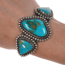 6&quot; Vintage Nelson Navajo silver high grade turquoise cuff bracelet - $594.00