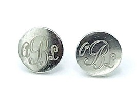 Sterling Silver MEXICO 925 ABL Initial Monogram Signet Pierced Earrings - £18.99 GBP
