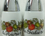 Vintage Corning Ware Spice Of Life Salt Pepper Shaker La Saliere Le Poiv... - $19.95