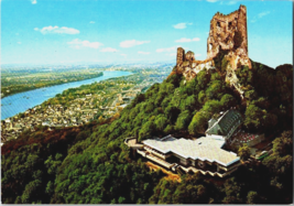 Postcard Germany Scenic View Rhine Castle Ruins Modern Building Unposted  6 x 4&quot; - £4.60 GBP