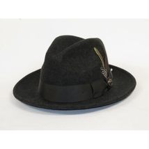 Men Bruno Capelo Hat Australian Wool Fedora EXECUTIVE EX329 Charcoal Gray image 3