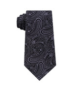 MICHAEL KORS Black Gray Medium Paisley Silk Tie - £19.95 GBP