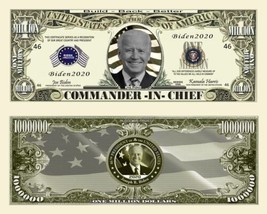 Joe Biden Pack of 5 Presidential Commander Collectible 1 Million Dollar Bills - £4.76 GBP