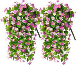 2 Pack Artificial Hanging Flowers, Fake Hanging Plants Dichroism Orchid, Purple - £14.14 GBP