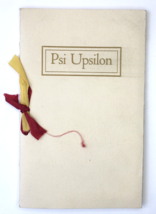 Initiation Banquet of the Zeta Chapter of PSI UPSILON 1937 Steel Hall Program - £47.96 GBP