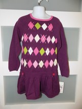 Hartstrings Knit Sweater Plum Purple Argyle Size 4 Girl&#39;s NEW - £22.99 GBP