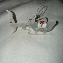 VTG Small Hand Blown Art Glass Sleigh Reindeer Christmas Sculpture Figurine - €11,93 EUR