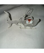 VTG Small Hand Blown Art Glass Sleigh Reindeer Christmas Sculpture Figurine - €11,93 EUR