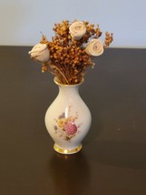 Lenox Queen&#39;s Garden 3.5&quot; Porcelain Miniature Bud Vase w/Dried Floral Bo... - £7.86 GBP