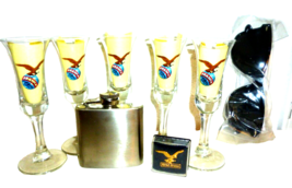 5 Fernet Branca Shot Glasses, 1 Pin, 1 Flask &amp; 1 Sunglass - £71.90 GBP