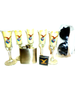 5 Fernet Branca Shot Glasses, 1 Pin, 1 Flask &amp; 1 Sunglass - £71.06 GBP