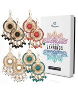 NANYANA 4 PAIRS SET BOHEMIAN TASSEL EARRINGS COLORFUL DANGLE BOHO TASSEL... - €15,30 EUR