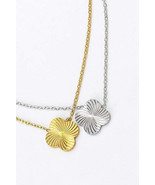 Stainless steel spiral texture clover pendant neck - £9.55 GBP