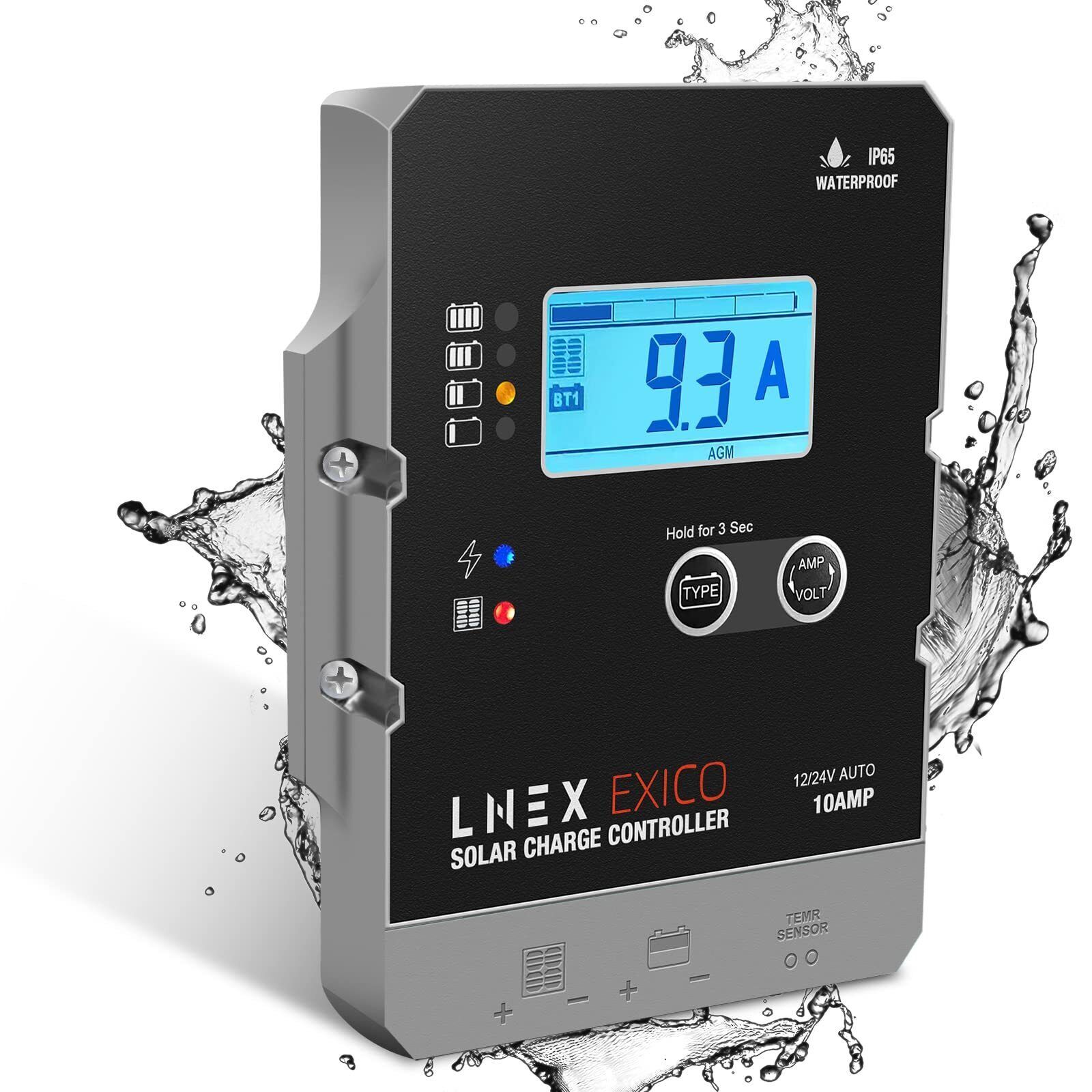 LNEX Solar Charge Controller Waterproof 10A Super Thin Solar Panel Batte... - $81.86