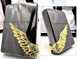 Angel&#39;s Wing 3 Side Gold Metal Limited Balck PAW-115BNG Zippo 2014 MIB Rare - £105.44 GBP