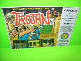 Trojan Original NOS 1986 Video Arcade Game Flyer Electrocoin Rare UK Promo - £40.65 GBP