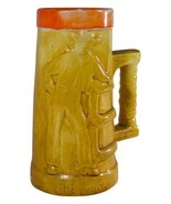 VTG COWBOY Handmade CERAMIC MUG Tall Beer Stein OOAK Hand Painted Yellow... - $22.27