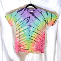 Vintage College Wear USA T-Shirt Women Extra Large Tie Dye Bright Rainbo... - £14.03 GBP