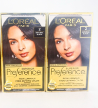 Loreal Paris Superior Preference Permanent Hair Color 2 Natural Black Lo... - £14.77 GBP