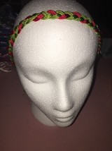 Red And Green Jamaican Color Braided Headband Fits All - $7.90