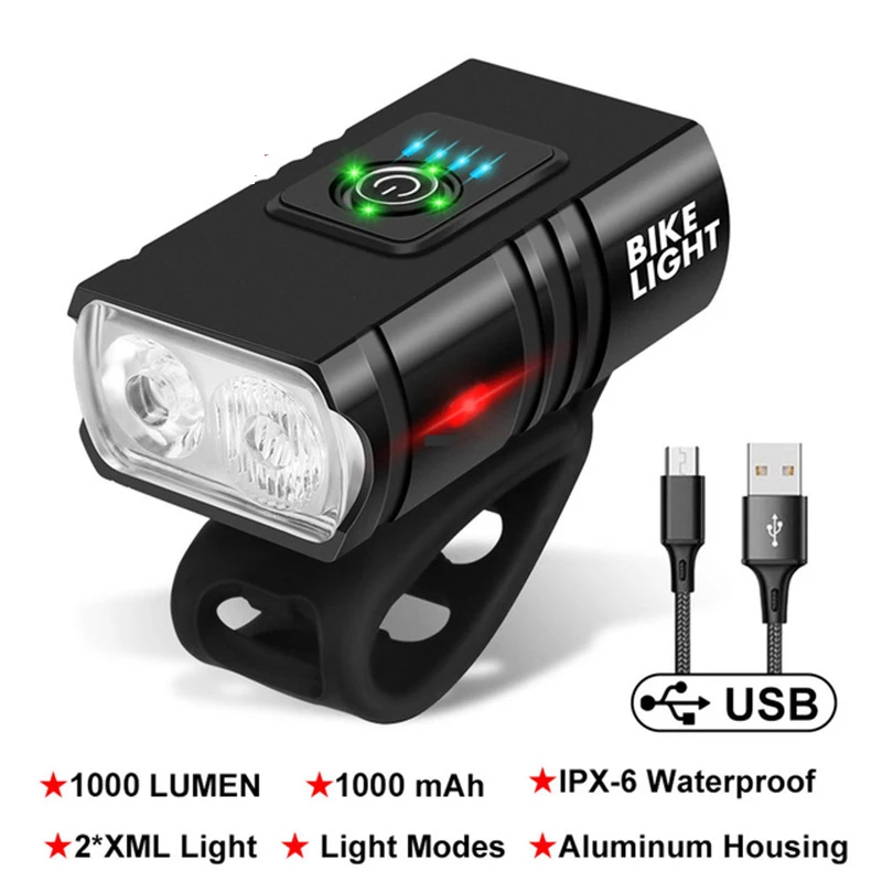 2023 NEW LED Bicycle Light 1000LM USB Rechargeable Power Display MTB Mountain - £11.34 GBP