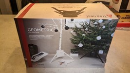 Tree Nest Large Geometric Christmas Live Metal Modern Tree Stand, Black - £59.34 GBP