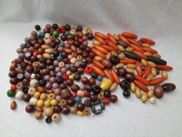 Vintage Large 200+ Lot Macrame Craft Beads Wood ~ Multicolor and Size - $24.70