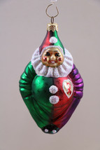 Christopher Radko Retired A Caring Clown Green &amp; Purple Jester Glass Orn... - £33.80 GBP