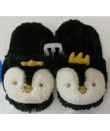 Kensie Girl Crowned Penguin Slippers Black &amp; White Cushioned SZ 9/10-11/... - $15.57